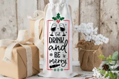 Eat drink and be merry SVG, Christmas Wine SVG Design Product Image 2