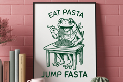 Eat Pasta Jump Fasta SVG - Funny Fitness Frog Sarcastic PNG Product Image 3