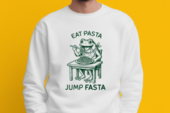 Eat Pasta Jump Fasta SVG - Funny Fitness Frog Sarcastic PNG Product Image 2