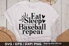 Eat Sleep Baseball Repeat SVG - Baseball Design Product Image 1
