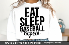 Baseball SVG Design - Eat Sleep Baseball Repeat Product Image 2