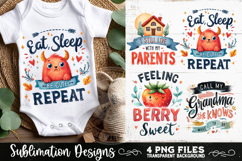 Cute Baby Quotes PNG Sublimation 4 Designs Product Image 1