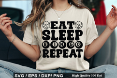 Eat sleep Bingo repeat - Bingo SVG Design Product Image 1