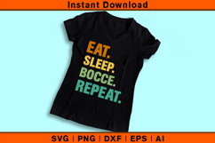 Eat Sleep Bocce Repeat SVG PNG DXF EPS AI | Bocce Cut File Product Image 3