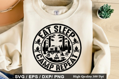 Camping Quotes SVG Design - Eat Sleep Camp Repeat Product Image 4