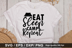 Eat sleep camp repeat SVG - Camping Design Product Image 1