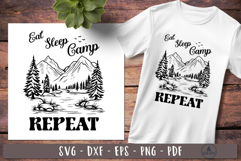 Eat Sleep Camp Repeat Camping sayings svg