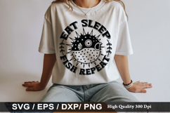 Eat sleep fish repeat - Fishing SVG Design Product Image 1