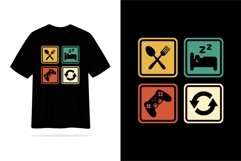 Eat sleep game repeat vintage style tshirt design Product Image 1