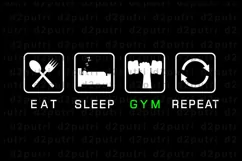 Gym T shirt Designs Svg, Eat Sleep Gym Repeat, funny shirt Product Image 1