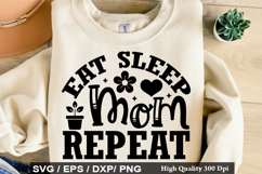 Mother's Day SVG Design - Eat Sleep Mom Repeat Product Image 5