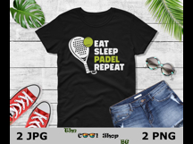 Eat Sleep Padel Repeat Png: Padel Tennis Design Digital File Product Image 2