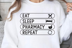 Eat sleep pharmacy repeat SVG, Pharmacist SVG Product Image 1