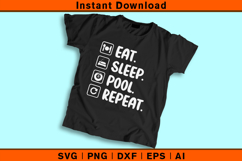 Eat Sleep Pool Repeat SVG | Funny Billiards Quote File Product Image 2