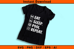 Eat Sleep Pool Repeat SVG | Funny Billiards Quote File Product Image 3