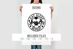 Eat Sleep Soccer Repeat SVG | Soccer Round Sign Svg Cut FIle Product Image 2