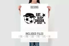 Eat Sleep Soccer Repeat SVG | Soccer Sign Svg Cut FIles Product Image 2
