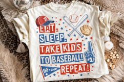 Eat Sleep Take Kids To Baseball Repeat, Funny Baseball Mom Product Image 2