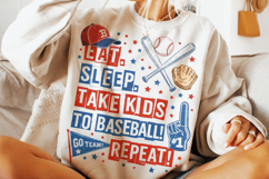 Eat Sleep Take Kids To Baseball Repeat, Funny Baseball Mom Product Image 4