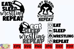 Eat Sleep Wrestling Repeat SVG | Wrestling SVG | Sport SVG Product Image 2