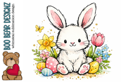 Whimsical Easter Bunny Clipart Product Image 1
