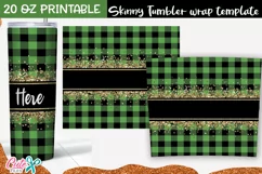 Green plaid St. Patricks day 20 Oz. Skinny Tumbler Product Image 2