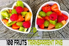 100 FRUITS TRANSPARENT PNG FILES, PHOTOSHOP OVERLAYS Product Image 1