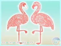Flamingo Mandala Zentangle SVG | Flamingo SVG Product Image 3
