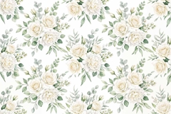 white roses peonies and green eucalyptus Product Image 1