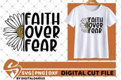 Faith Over Fear svg, Daisy svg, Believe svg, Psalm, Flower Product Image 2