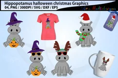hippopotamus halloween svg / hippopotamus christmas svg Product Image 1
