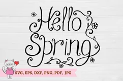 Hello Spring SVG, Farmhouse Round Sign SVG , Welcome SVG Product Image 3