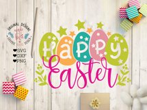 Happy Easter Cut File SVG, DXF, PNG Product Image 1