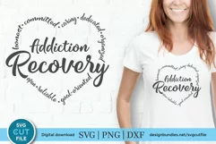 Addiction Recovery Heart - a sobriety svg for sober people Product Image 1