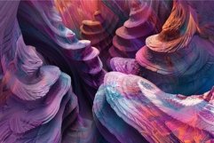 Colorful fractal landscape simulating a canyon with textured Product Image 1