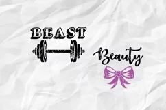 Workout SVG, Beast and Beauty Svg, Gym Svg, Fitness Svg Product Image 1