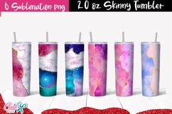 20 oz Skinny Tumbler agate and galaxy sublimation designs Product Image 1
