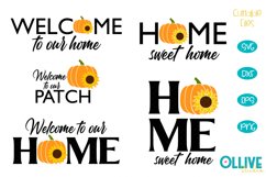 Pumpkin Sunflower Welcome Home Sign SVG Bundle Product Image 1