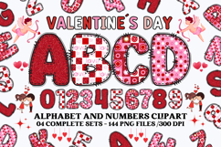 Valentine Alphabet Clip Art, valentines day letters doodle Product Image 1