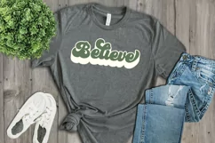 Believe Retro Christmas SVG - PNG, DXF, SVG, EPS, Cut File Product Image 6
