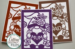 Mom Mum Dad Birthday Mothers Fathers day svg cut out card Product Image 1