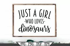Funny Just A Girl Who Loves Dinosaurs SVG Graphic Design Product Image 1