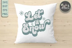 Let it Snow Retro Christmas SVG - PNG, DXF, SVG, EPS, Cut Product Image 5