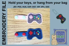 ITH Gamer Controller Vinyl Key Fob or Bag Tag - Snap Tab Product Image 2