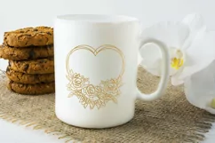 Heart SVG | Monogram SVG Floral Heart | Love SVG Product Image 3