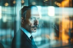 Senior executive contemplating in office Product Image 1