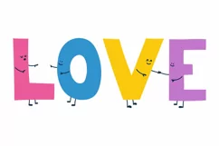 Valentines svg. Funny inscription love. Cartoon letters. Product Image 2