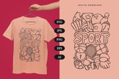 Sport Doodle T-shirt | SVG Product Image 1