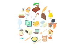Convenience icons set, cartoon style Product Image 1