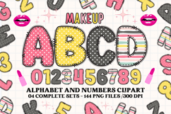 Makeup Alphabet png clipart, makeup beauty letters doodle Product Image 1